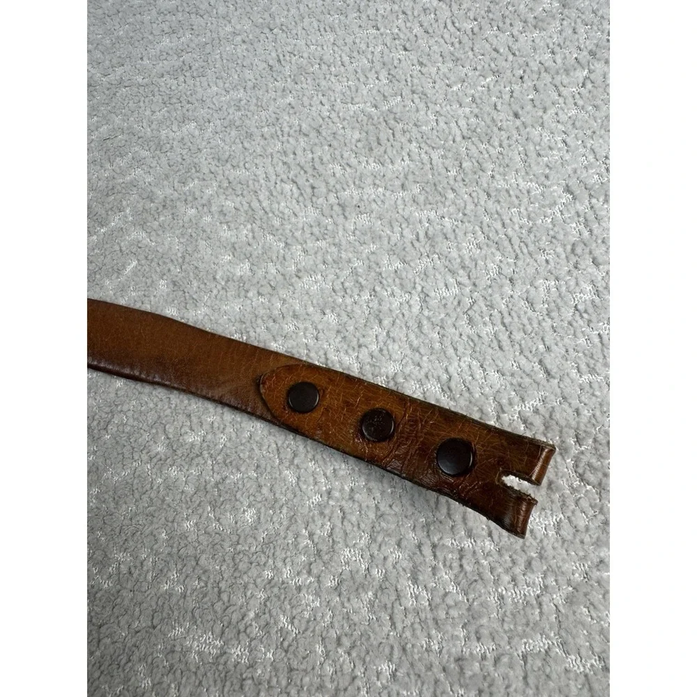 Rewards Belt Brown Ostrich  44 Extra Long Leather Hammered NO BUCKLE‎